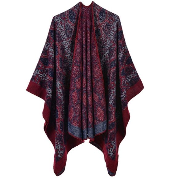 NWT Stunning Fall Colors Asymmetrical Poncho - Picture 4 of 5